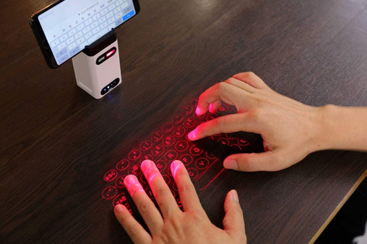 GAVATILLA World's Most Advanced Wireless Laser Projection Bluetooth Virtual Keyboard & Mouse for iPhone, Ipad, Smartphone and Tablets