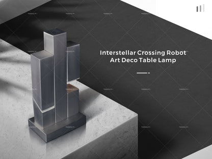 Interstellar crossing robot, antique Bauhaus metal atmosphere desk lamp decoration, model room, living room, study, creative